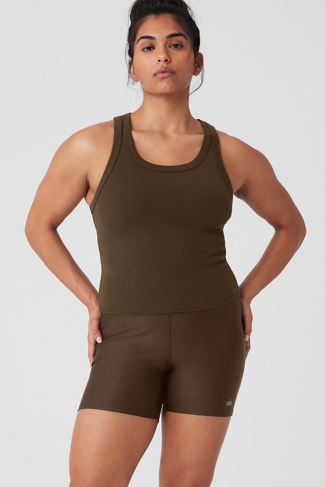 Goddess Ribbed Go-To Tank - Espresso #7