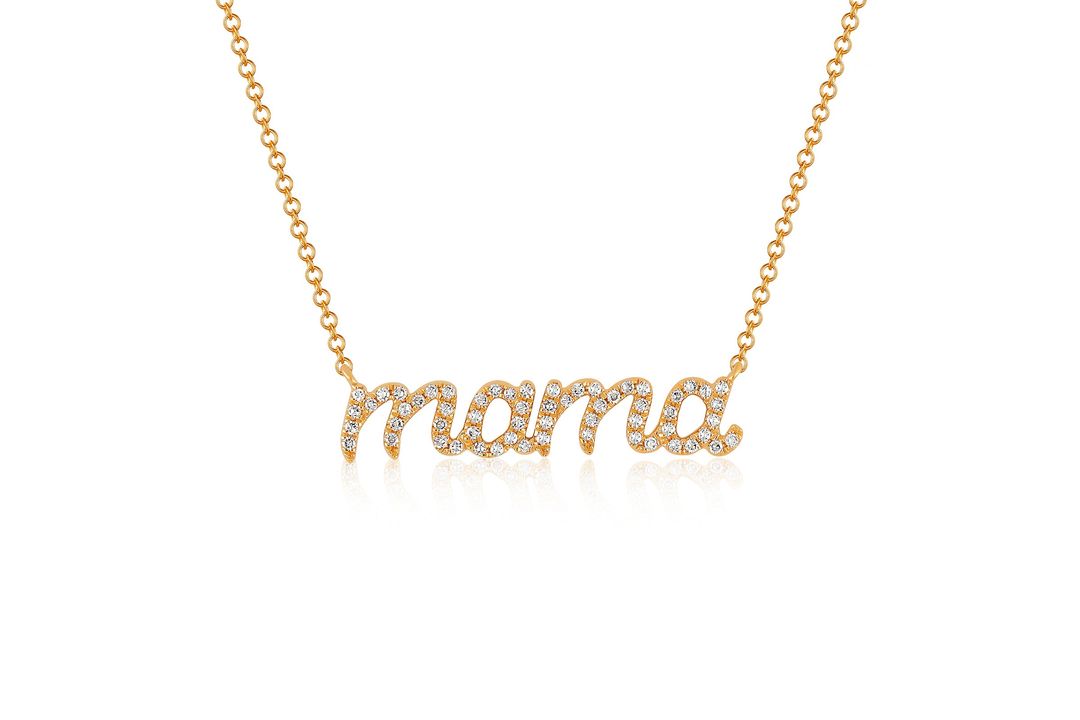 Diamond Script Mama Necklace #3