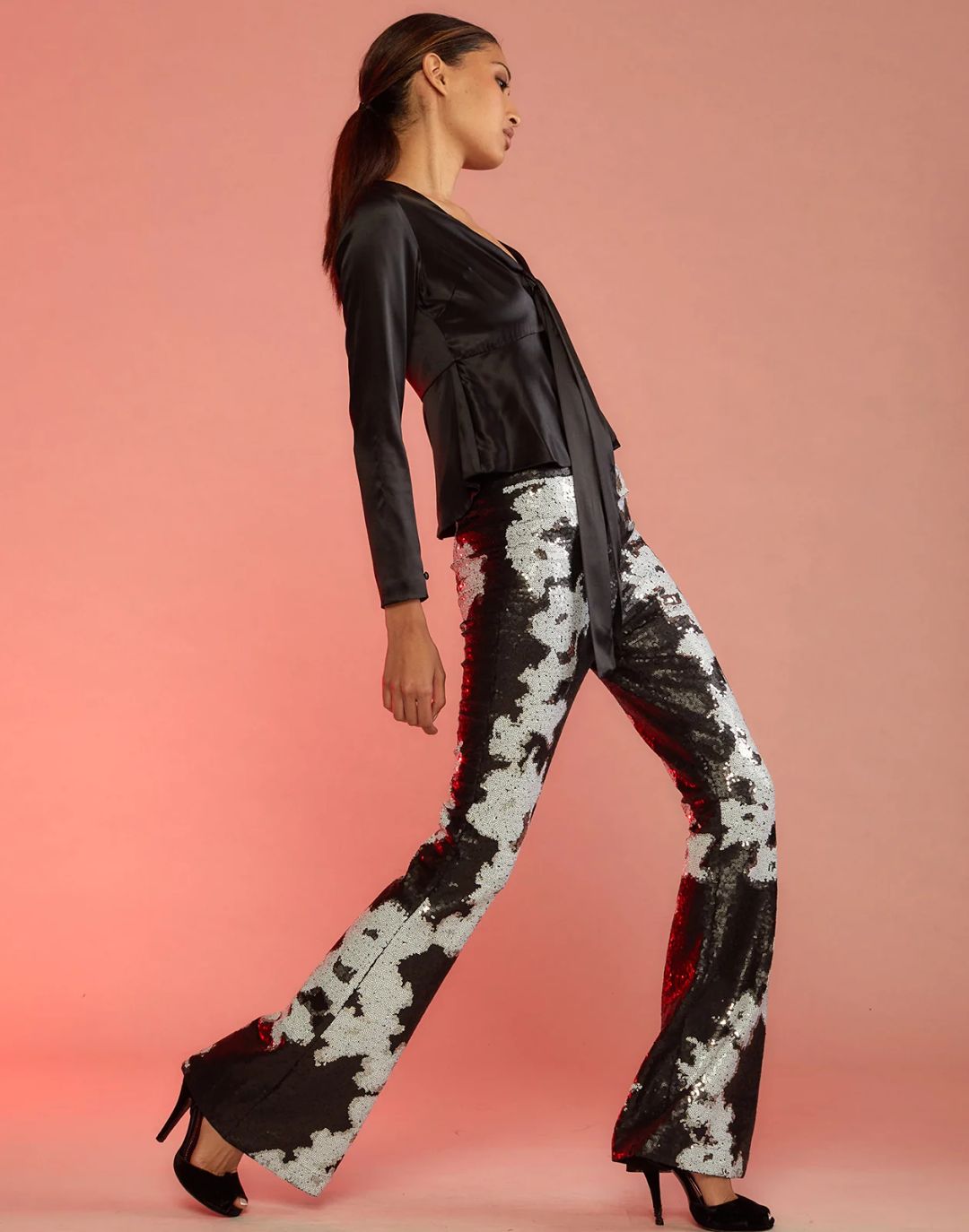 Sequin Flared Pants #4