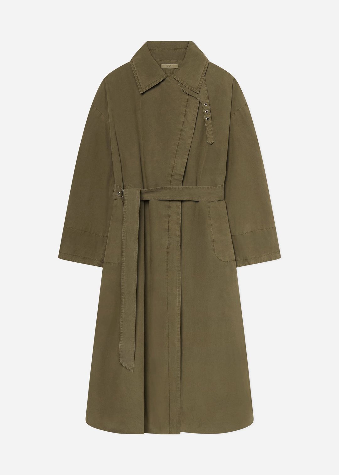 Oversized Trench in Cotton Twill - Olive #6