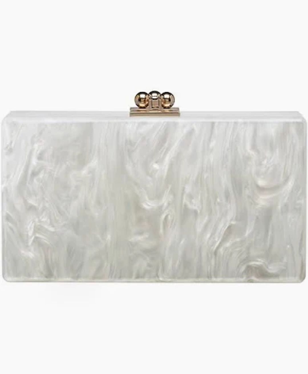 Slim Jean Box Clutch in Silver Acrylic
