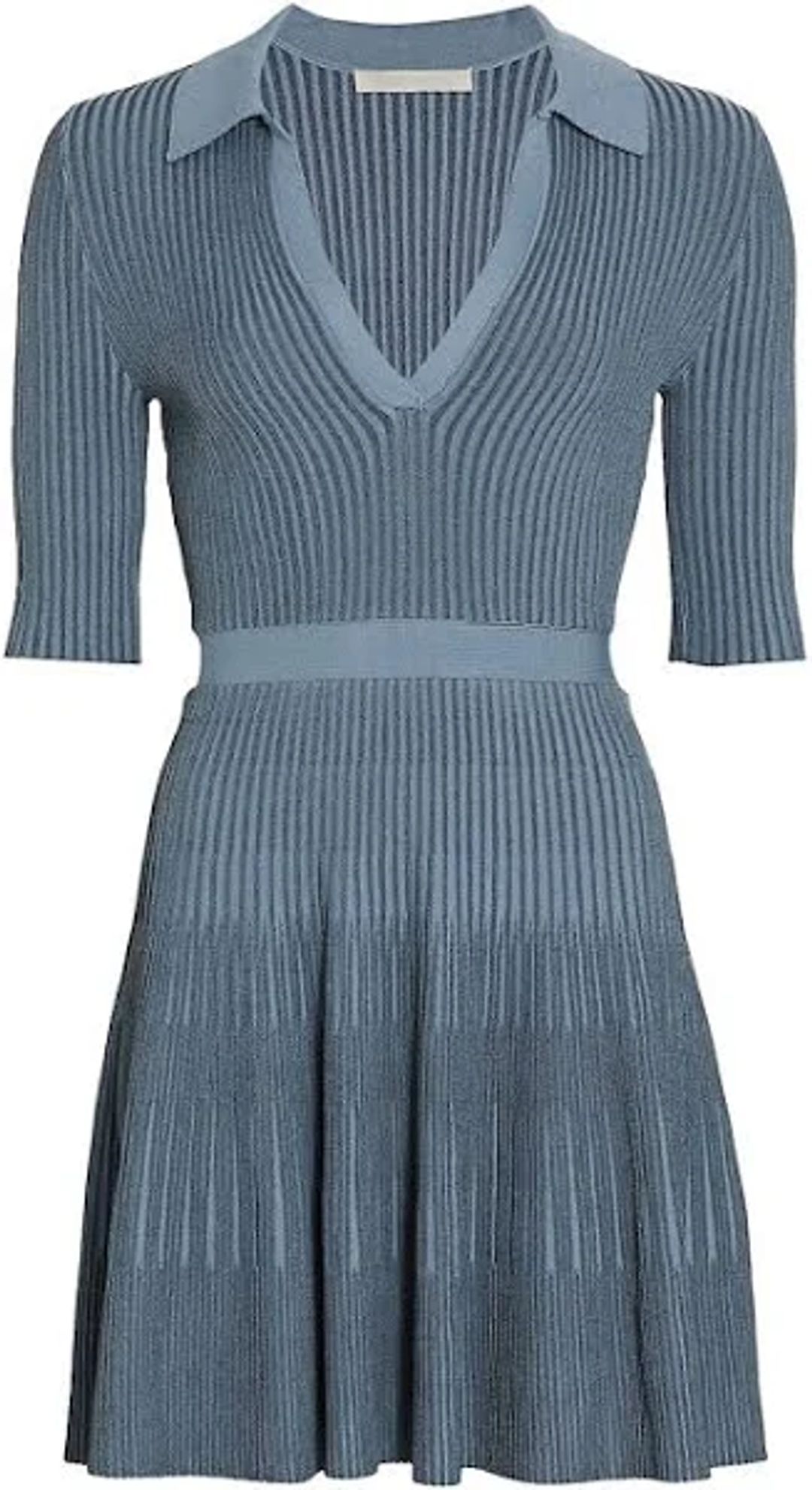Collared ribbed dress