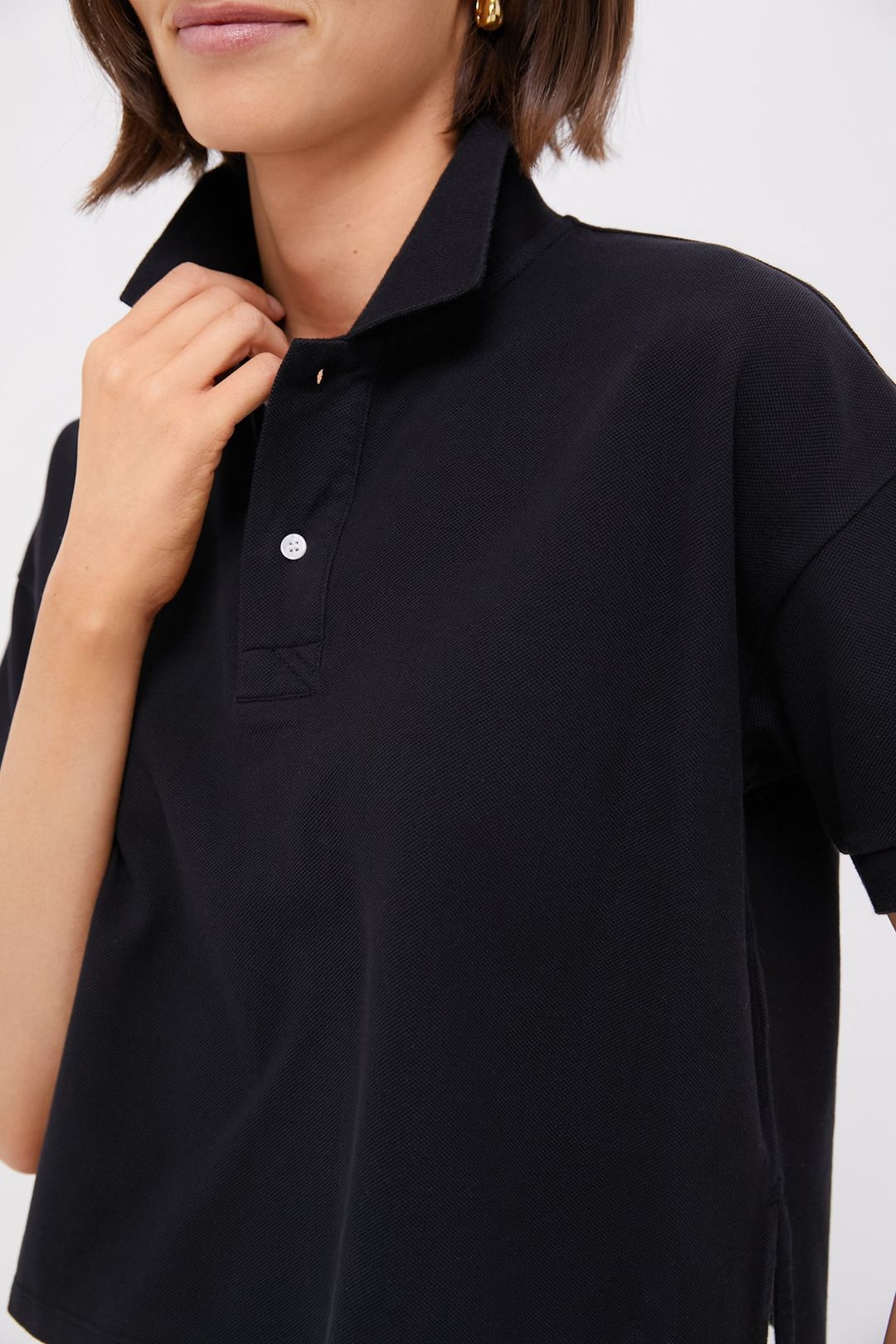 Black Pique Holmes Boyfriend Polo #5