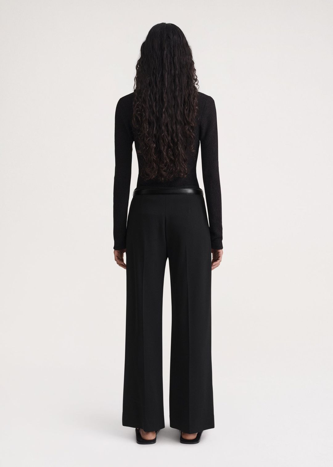 Clean wide trousers black #3