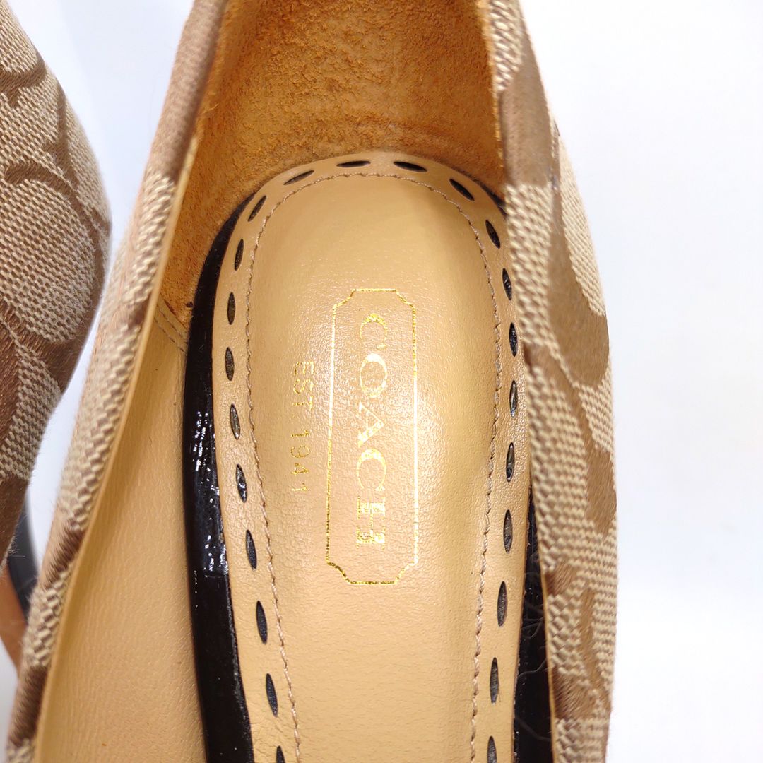 COACH Caya Signature Jacquard Heels Platforms Pumps Size 5.5