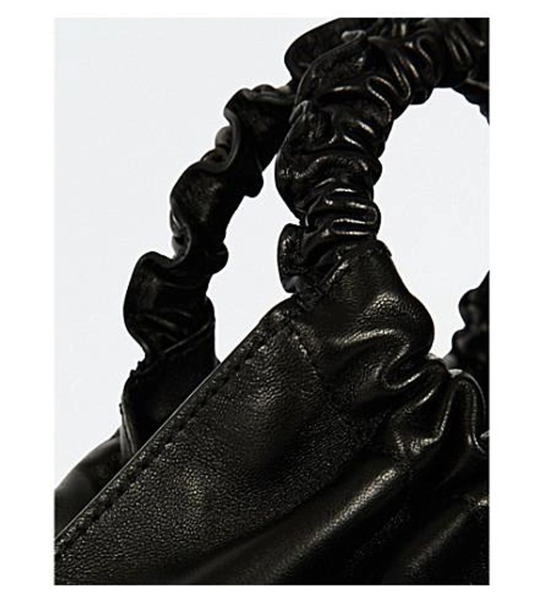 Double Circle Small Leather Bag In Black #14
