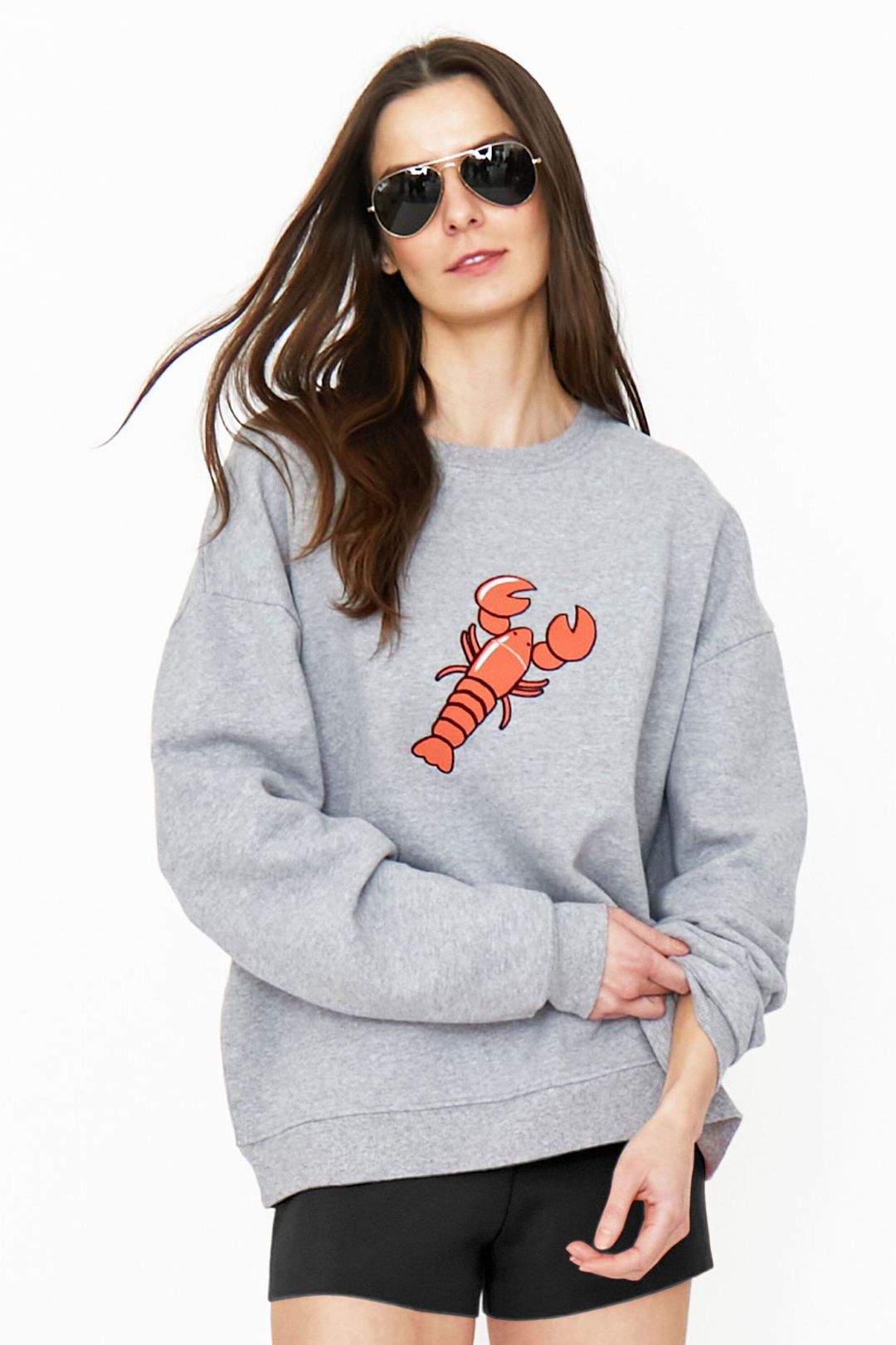 The Oversized Lobster Sweatshirt - Heather Grey