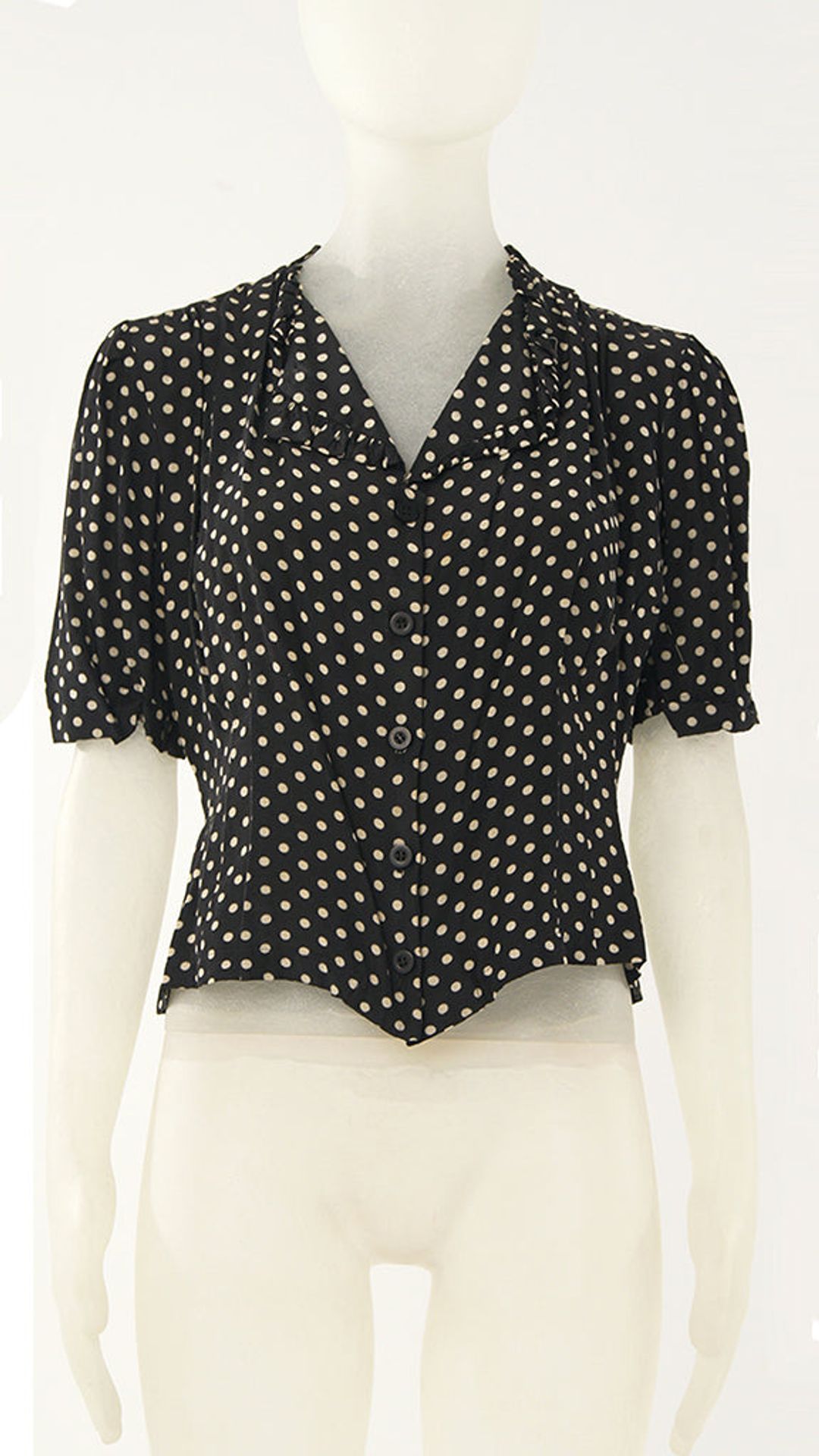 POLKA DOT SHORT SLEEVE BLOUSE