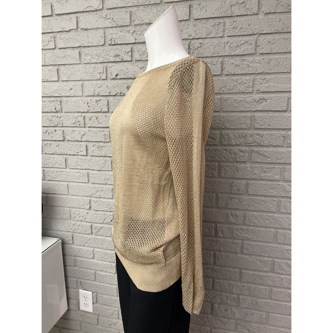 Michael Kors Gold Mesh Long Sleeve Dress or Top #7