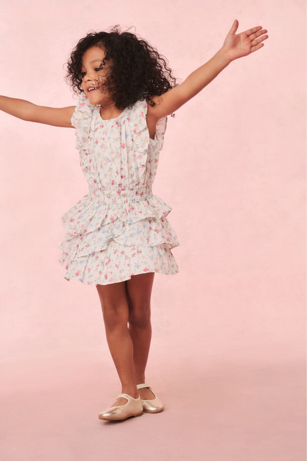 Girls Decker Cotton Floral Dress #3