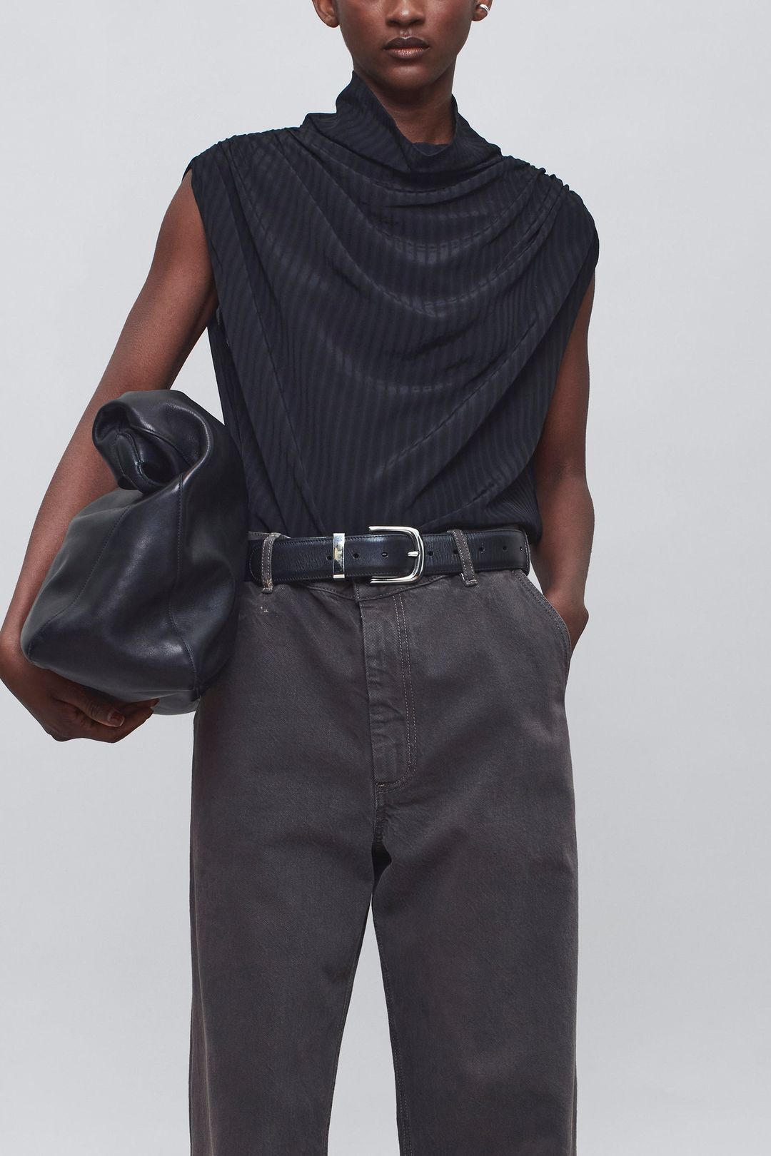 Penny Draped Top in Striped Viscose
