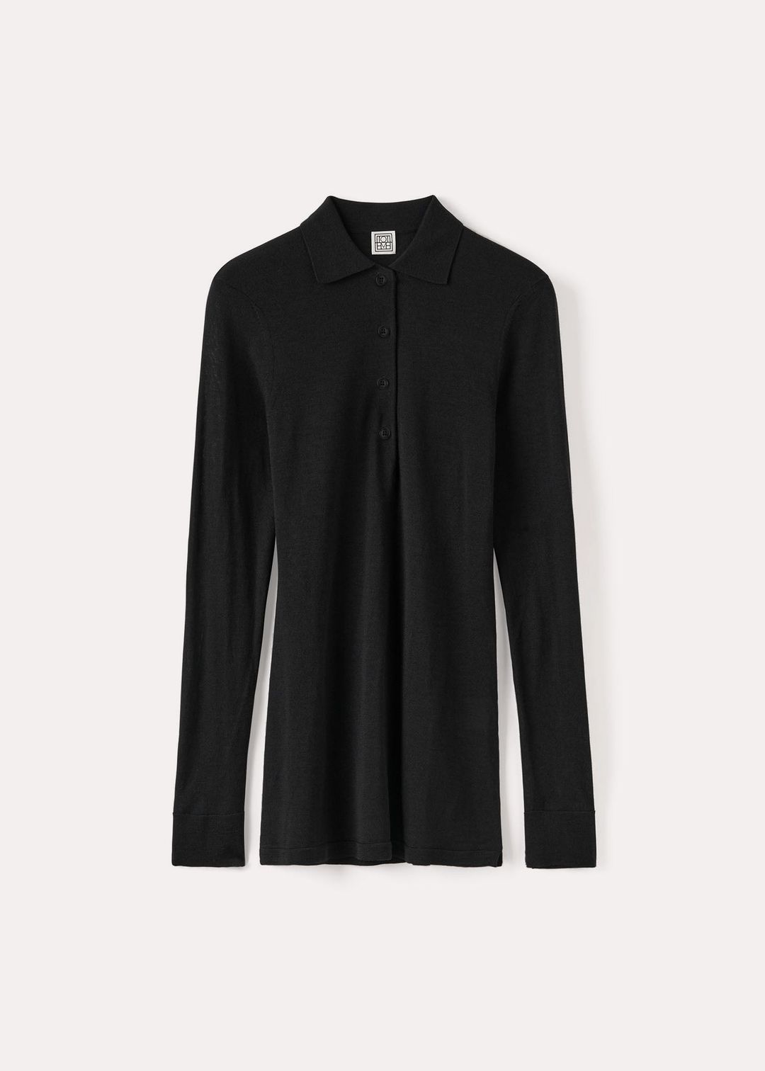 Fine merino polo knit black
