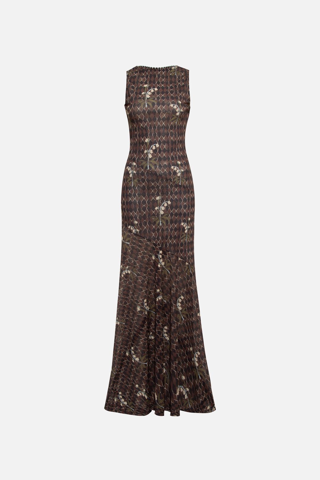 FENS - Open-back printed mesh maxi dress #4