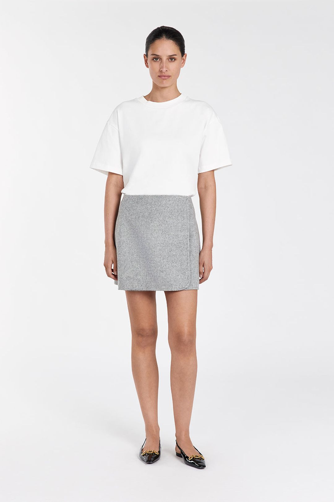 JERI SILVER WOOL MINI SKIRT #4