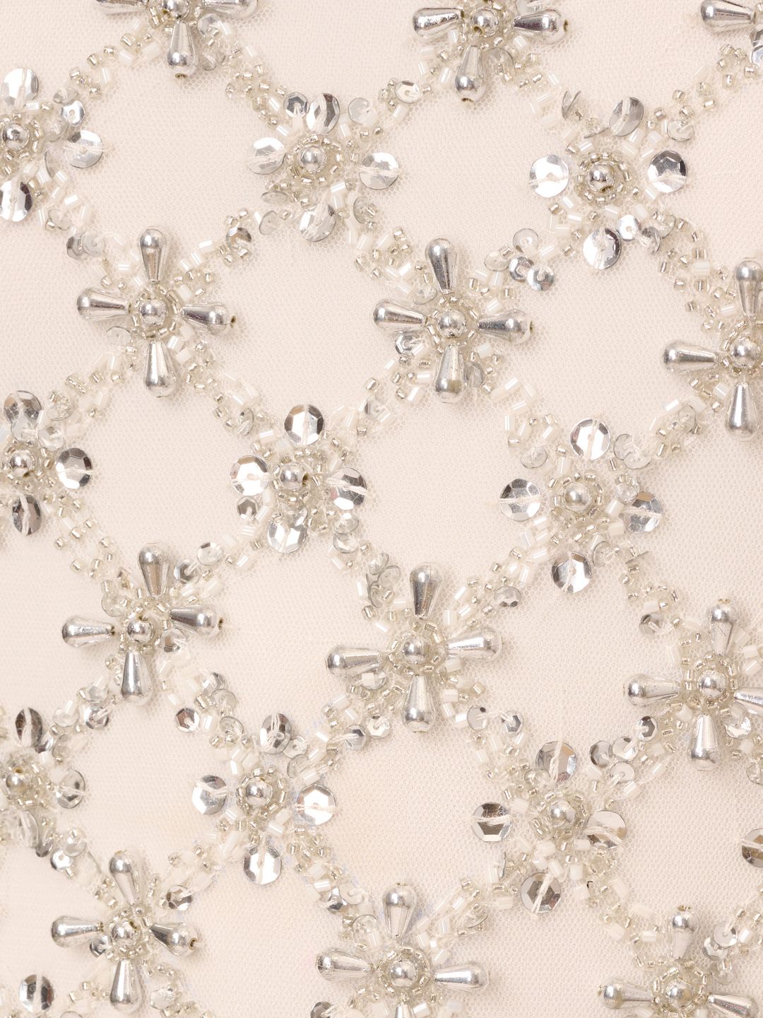 Liv Foster Sequin Beaded Halter Dress With Fringe Trim In Ivory #3