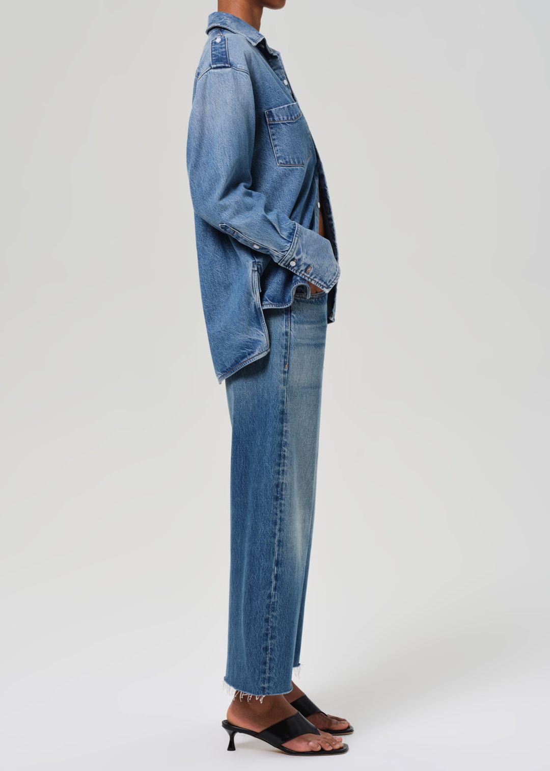 Ayla Raw Hem Crop in Doheny #3