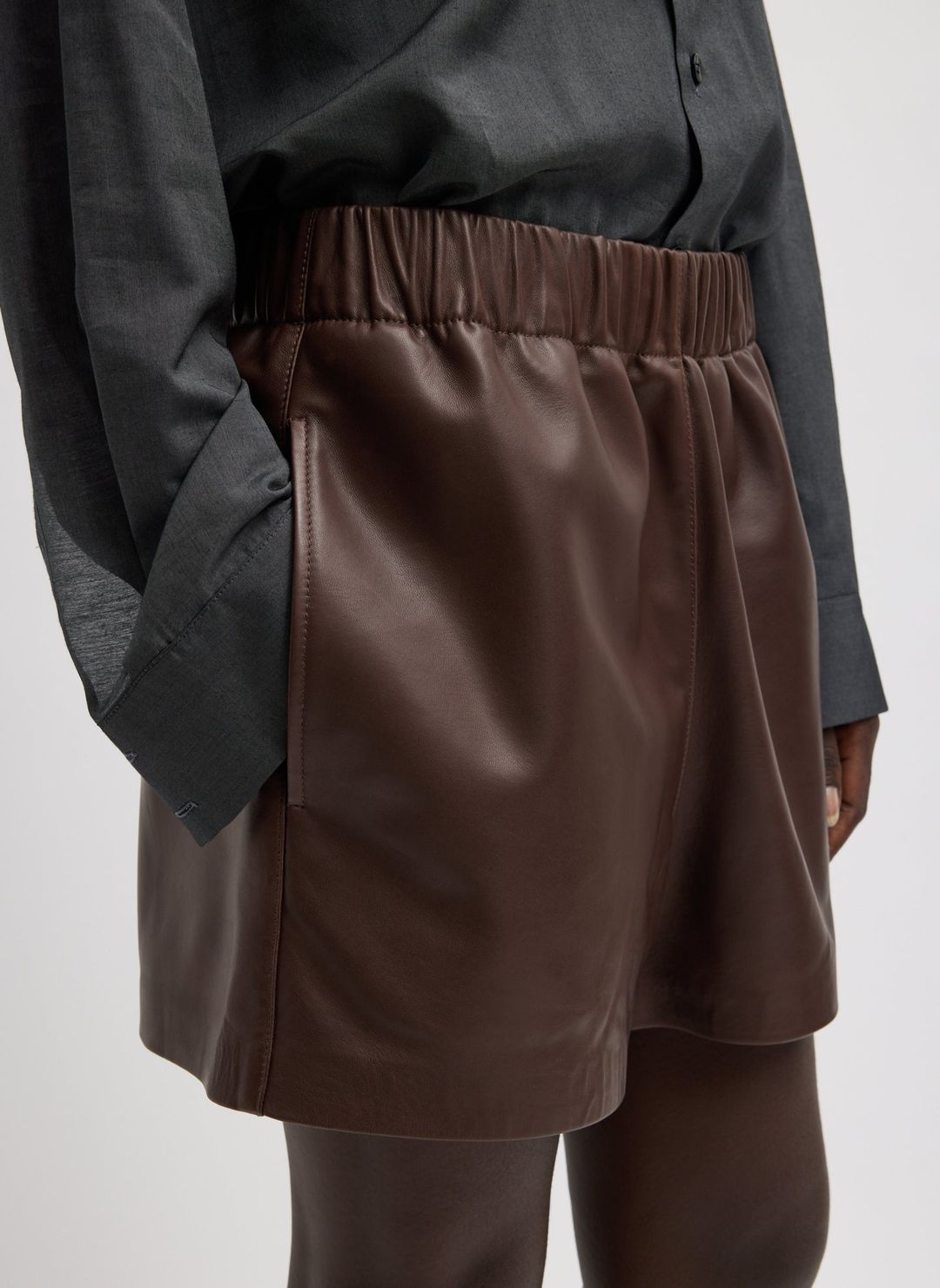 Leather Pull On Short #5
