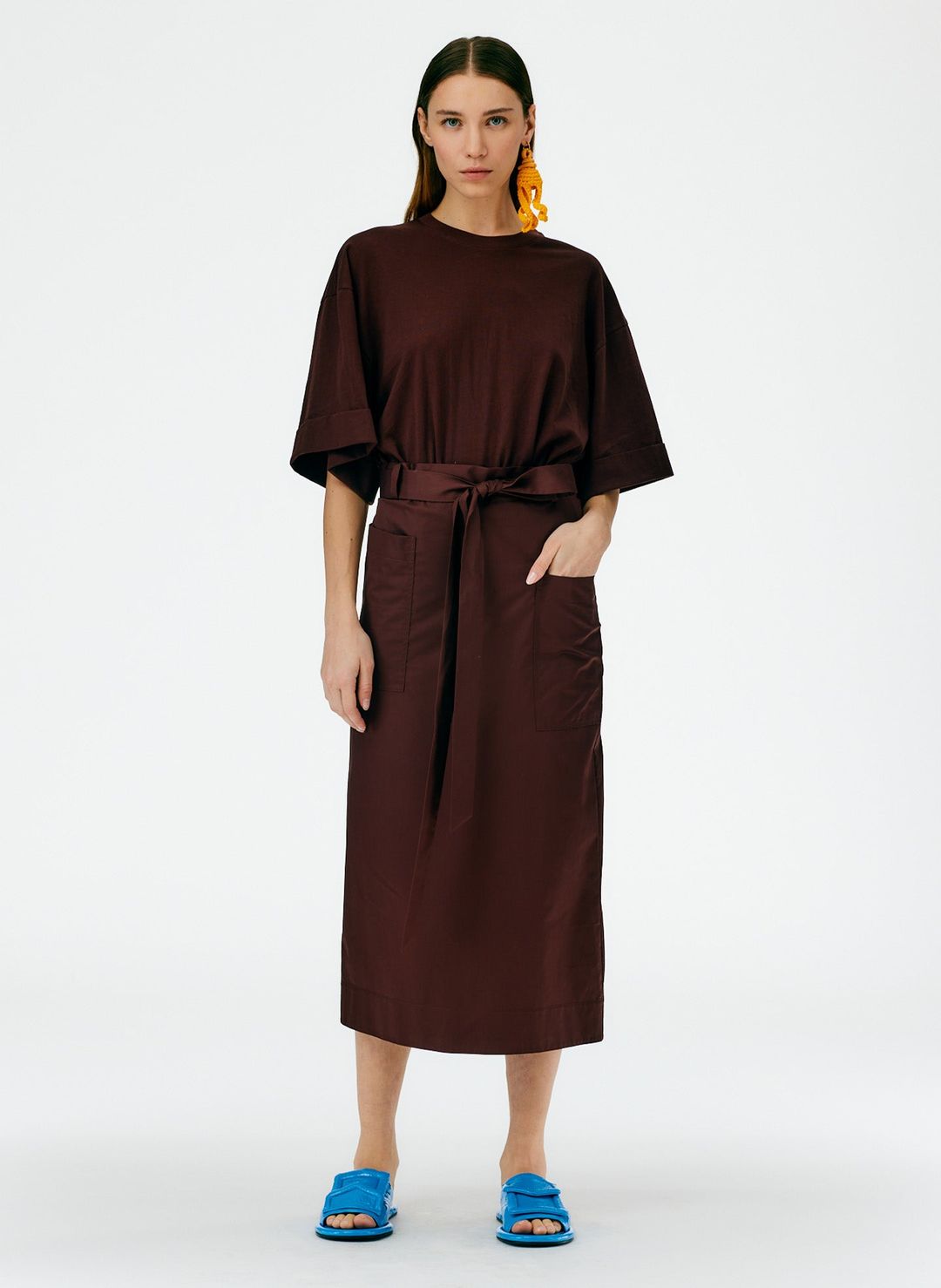 Eco Poplin Lean Back Wrap Skirt #6