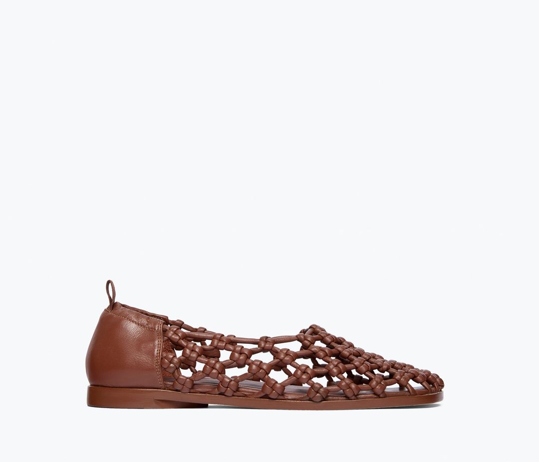 SALLY WOVEN LEATHER FLAT