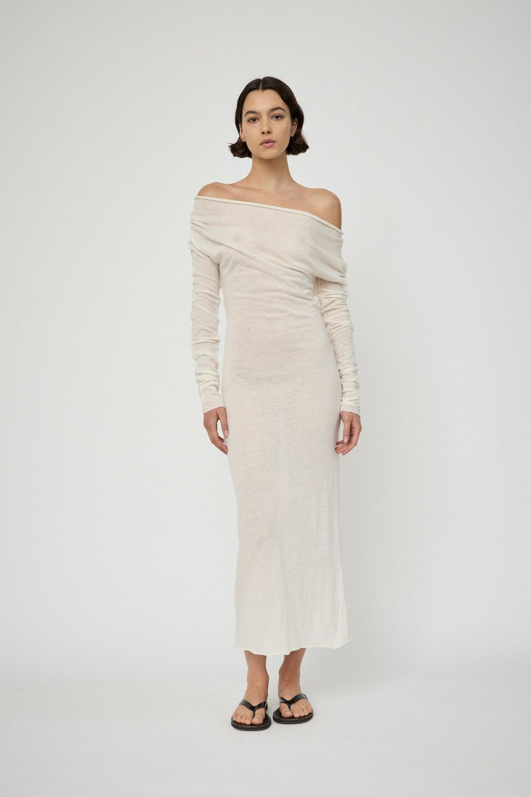 Cotton Cashmere Long Sleeve Glove Dress #4