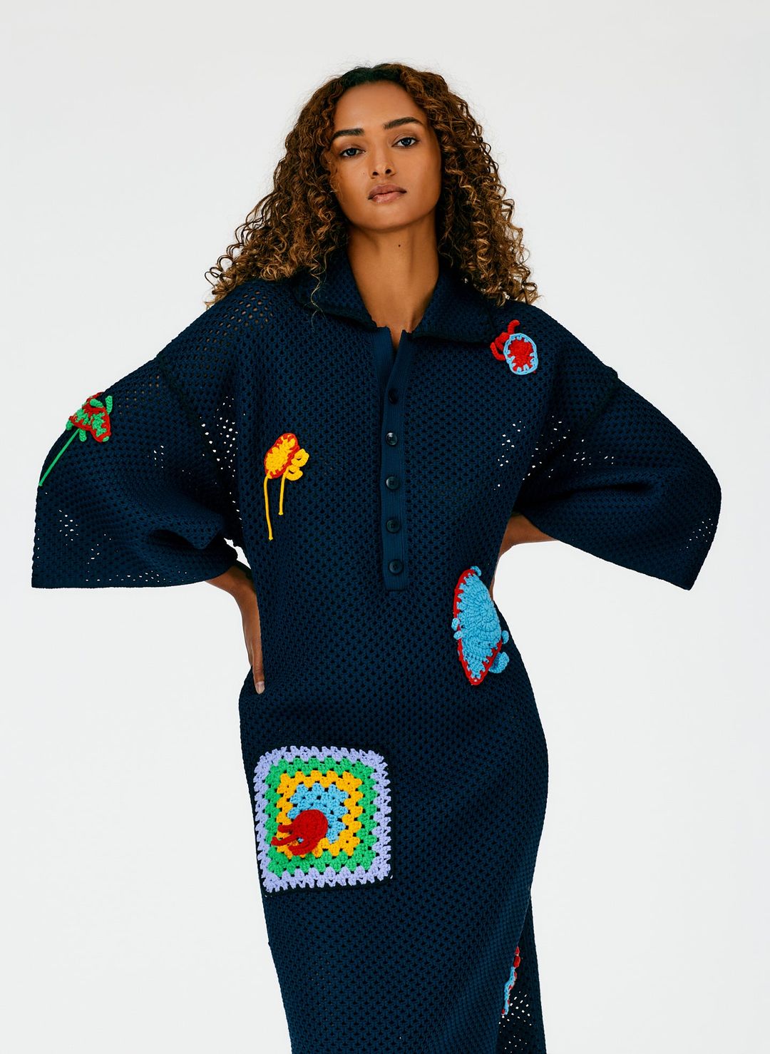 Tech Crochet Polo Shirtdress #7