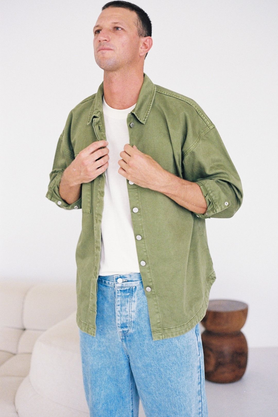 Recycled Cotton Jacket - Khaki #4