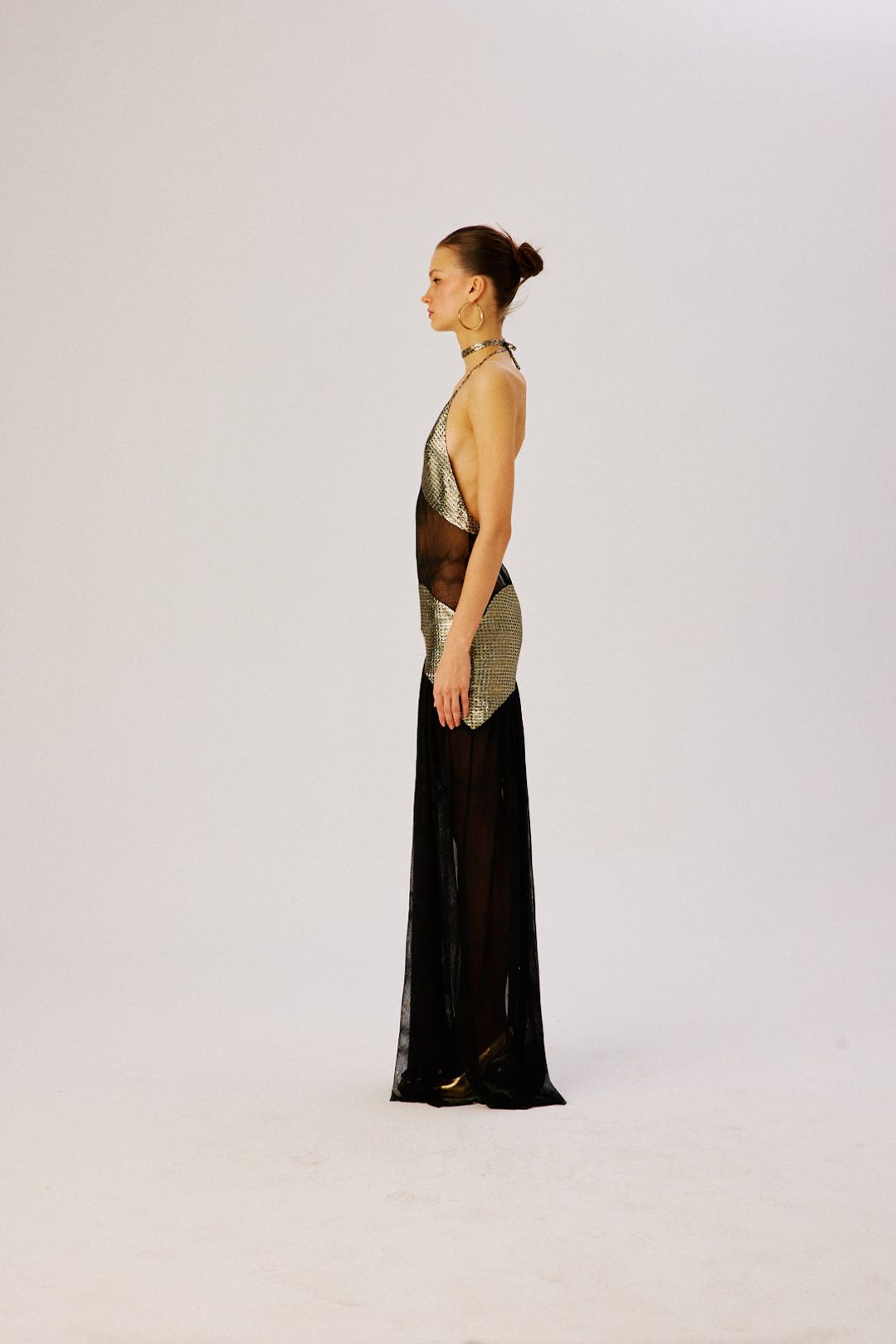 YUNI - Embellished chiffon maxi dress #4