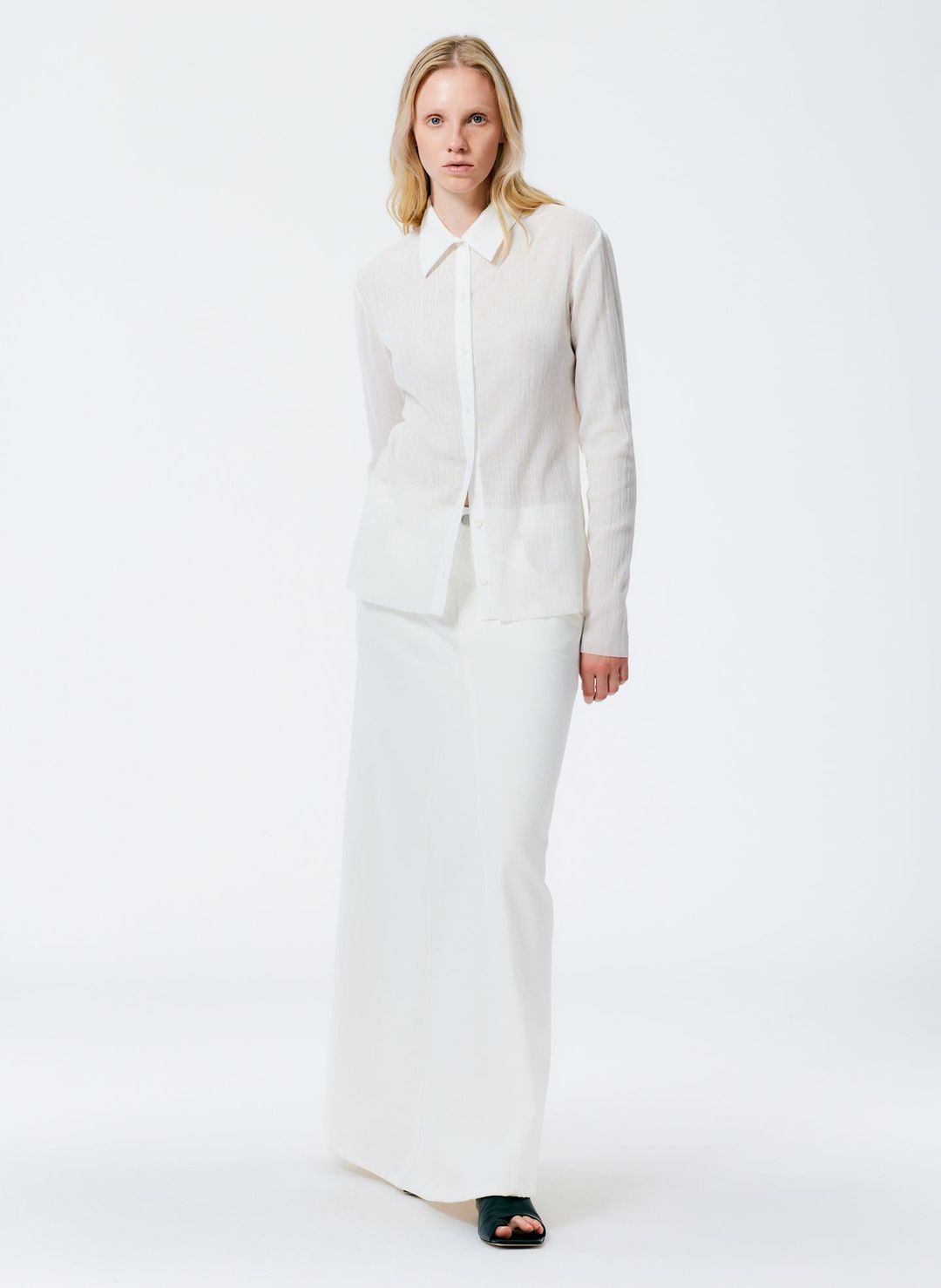 Crepe Gauze Long Sleeve Lean Shirt #5