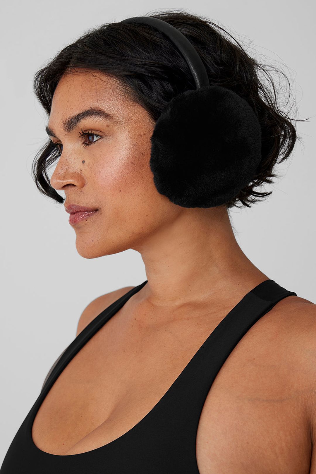 Faux Fur Ear Muff - Black #4