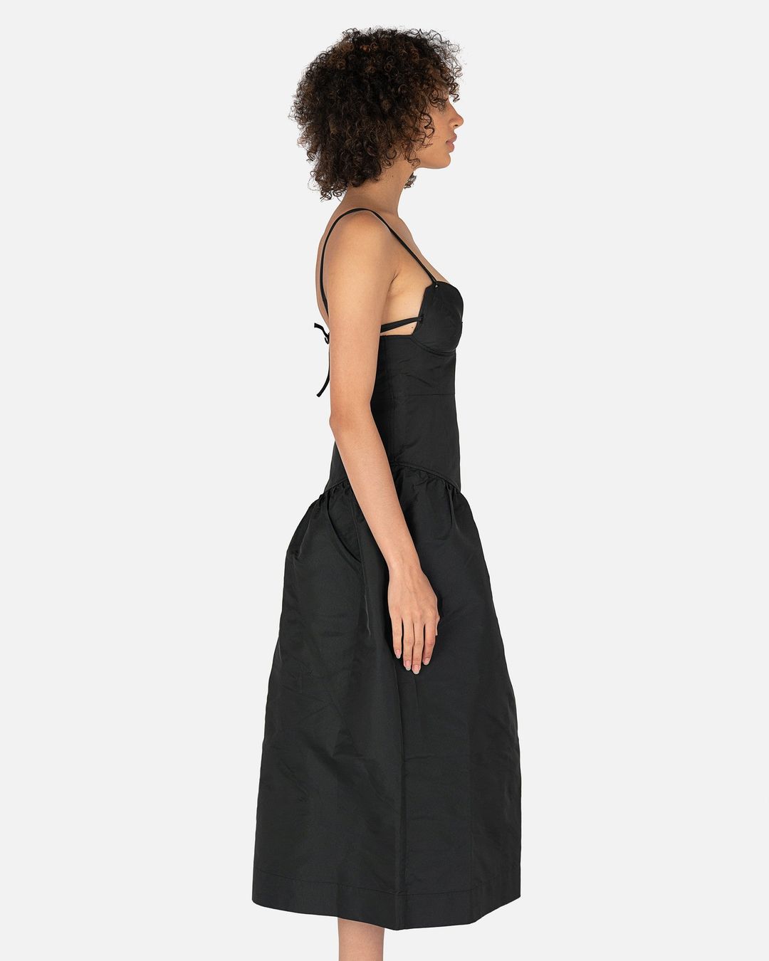 Taffeta Dress in Black #4