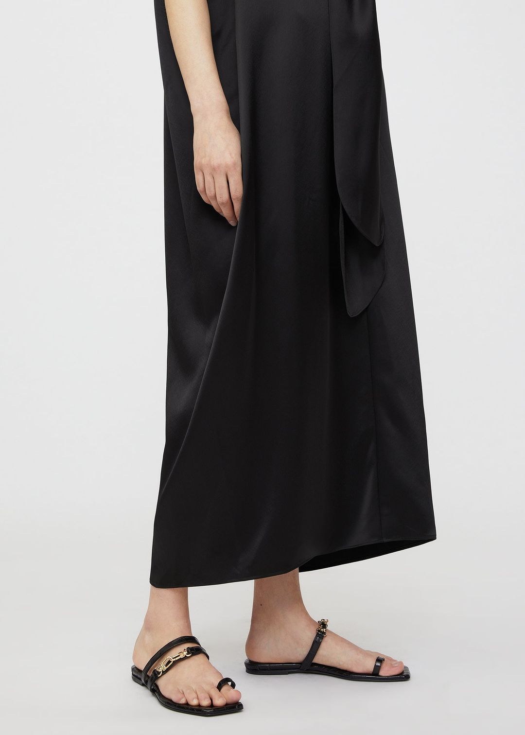 The Double Clasp Flat black croco
