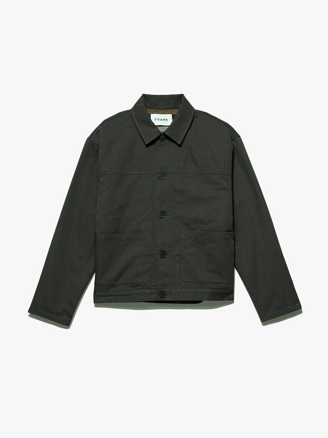 Lined Cotton Trucker Jacket -- Charcoal Grey