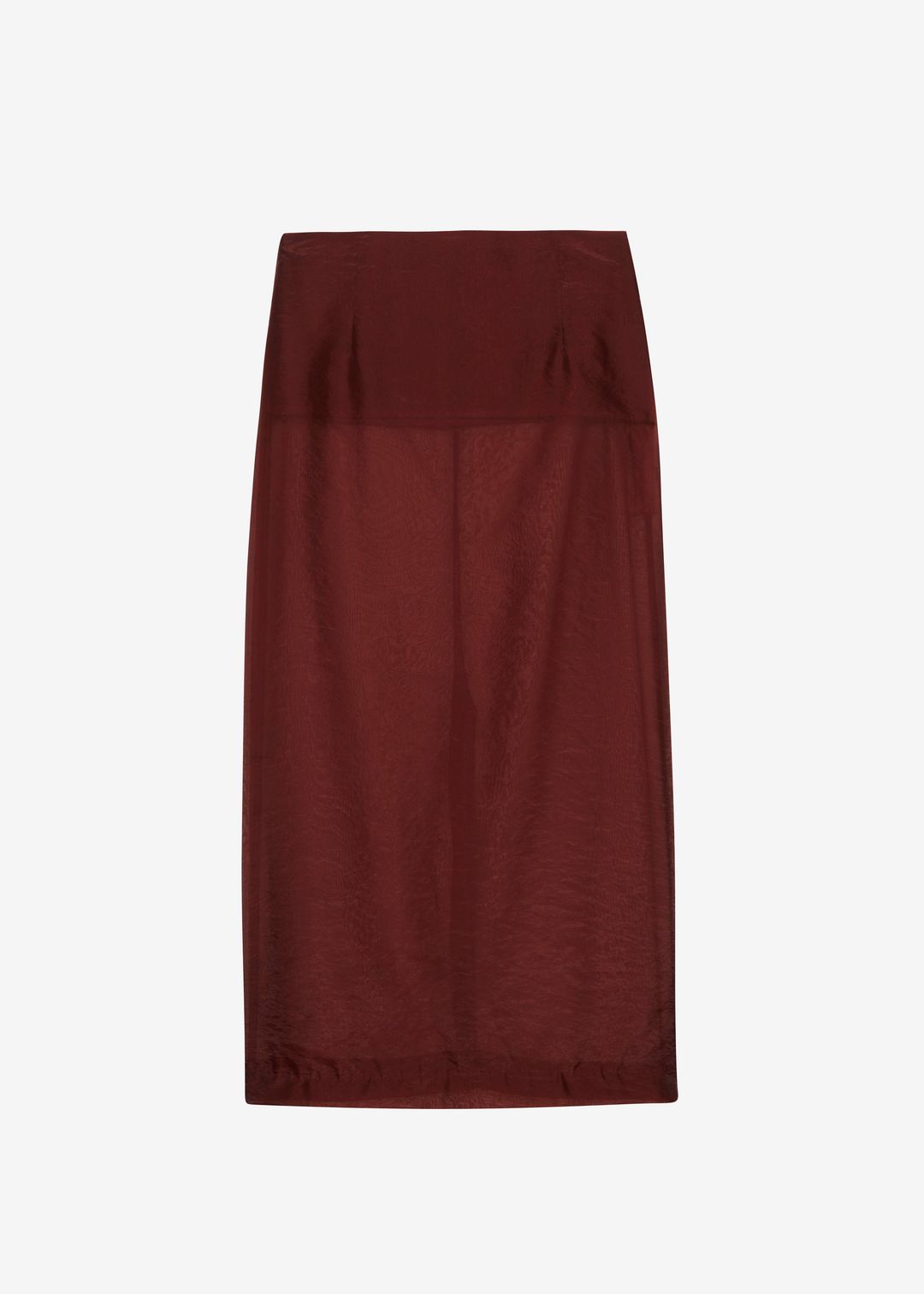 Calliope Semi Sheer Midi Skirt - Burgundy #10
