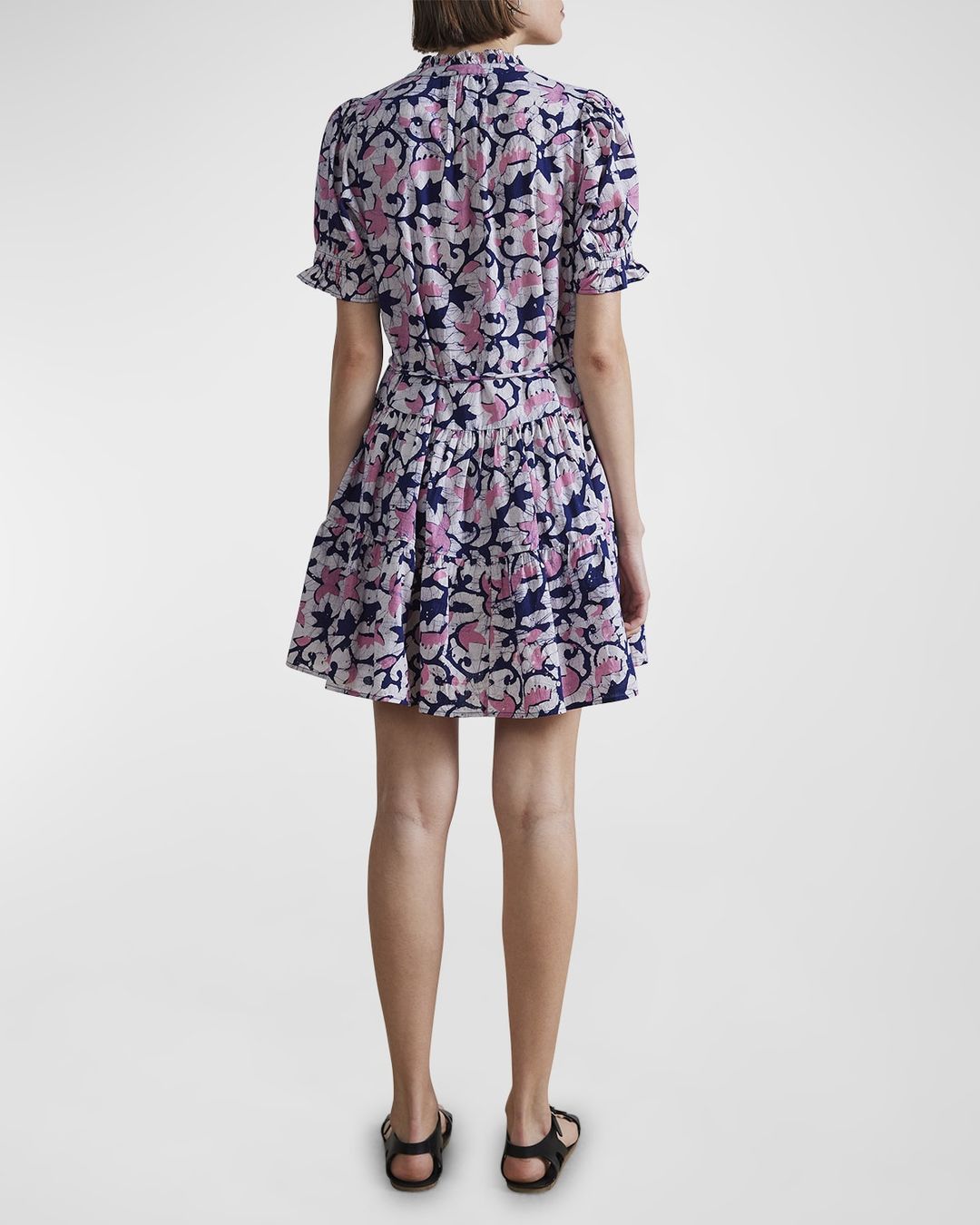 Las Alturas tiered floral-print organic cotton-poplin mini dress #3