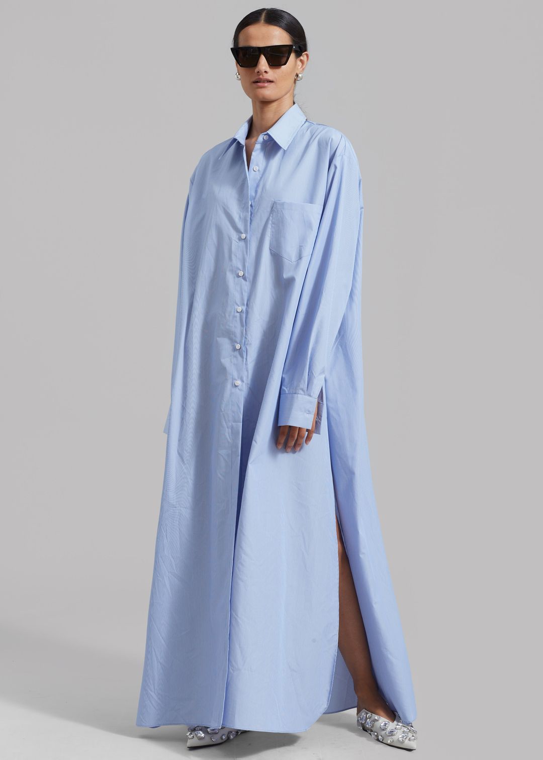 Avery Shirt Dress - Blue Stripe #5