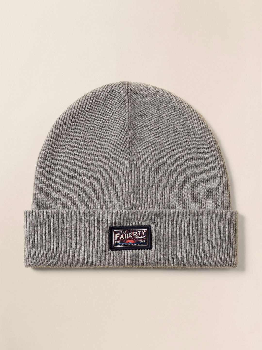 Faherty Logo Beanie - Grey Heather