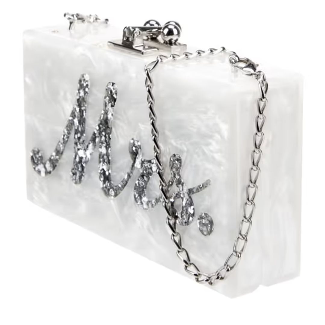Mrs. Acrylic Shoulder/Clutch Bag Bridal