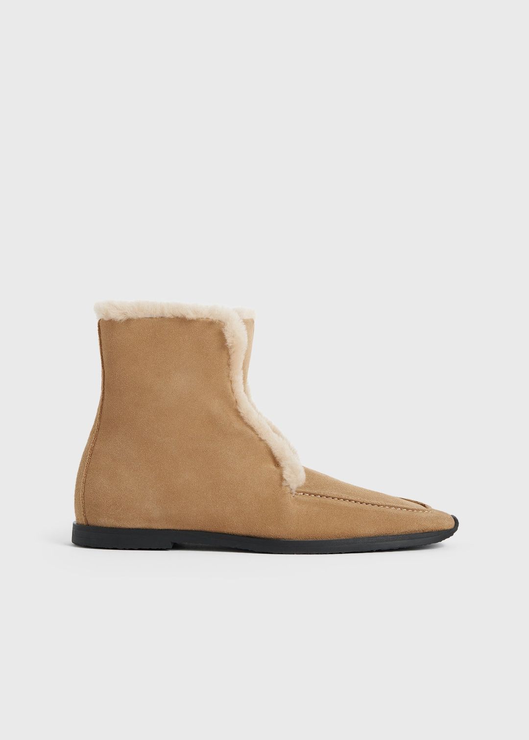 Shearling-edge winter boots caramel/ecru #7
