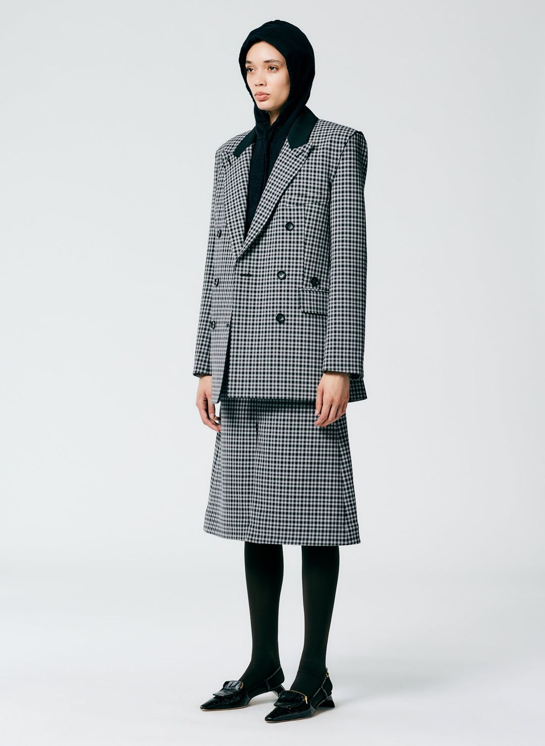 Double Faced Menswear Check Double Breasted Blazer #8