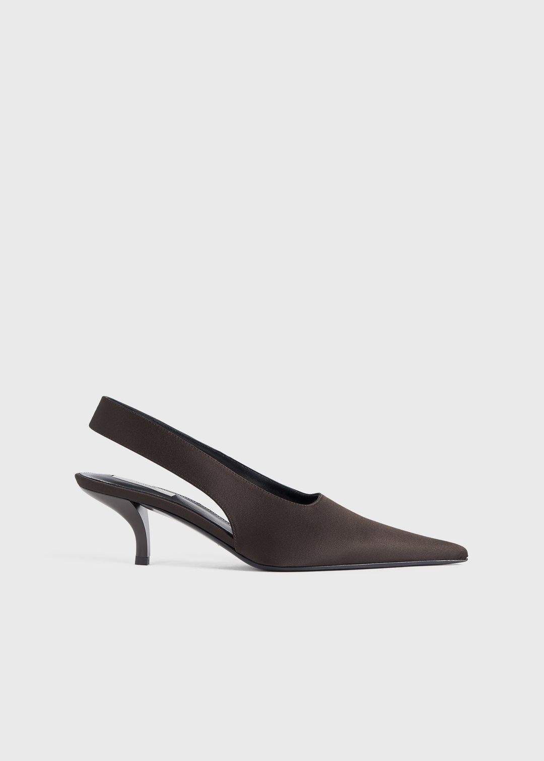 Classic satin slingbacks espresso #7