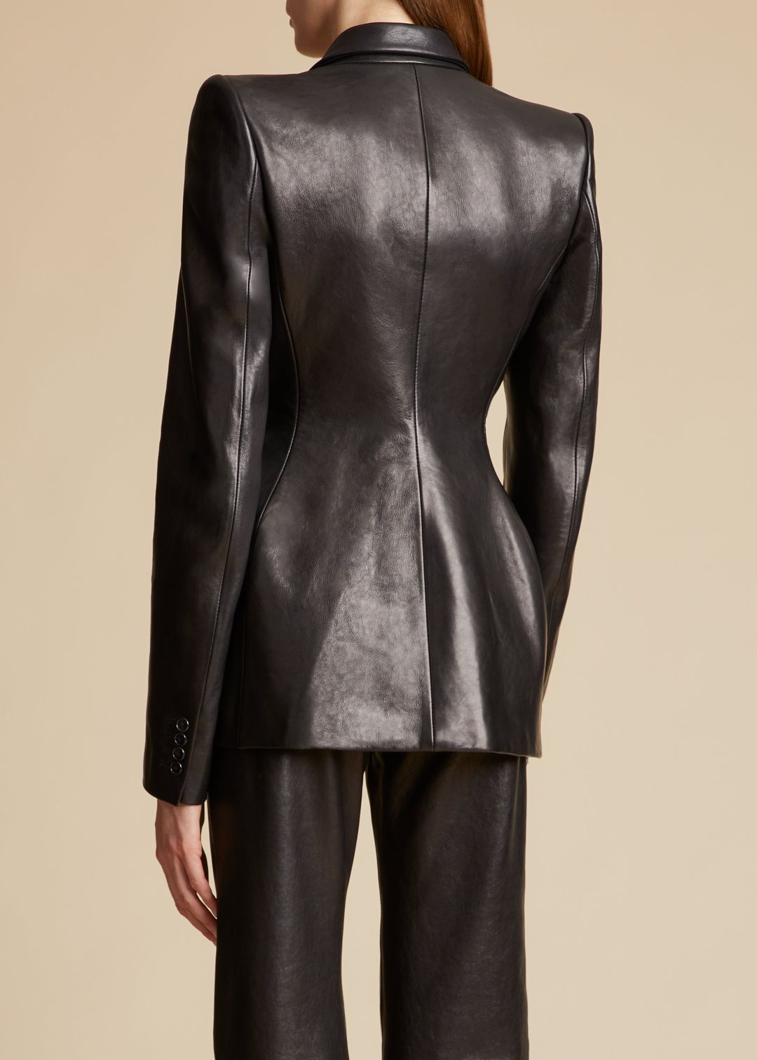 The Martu Blazer in Black Leather #3