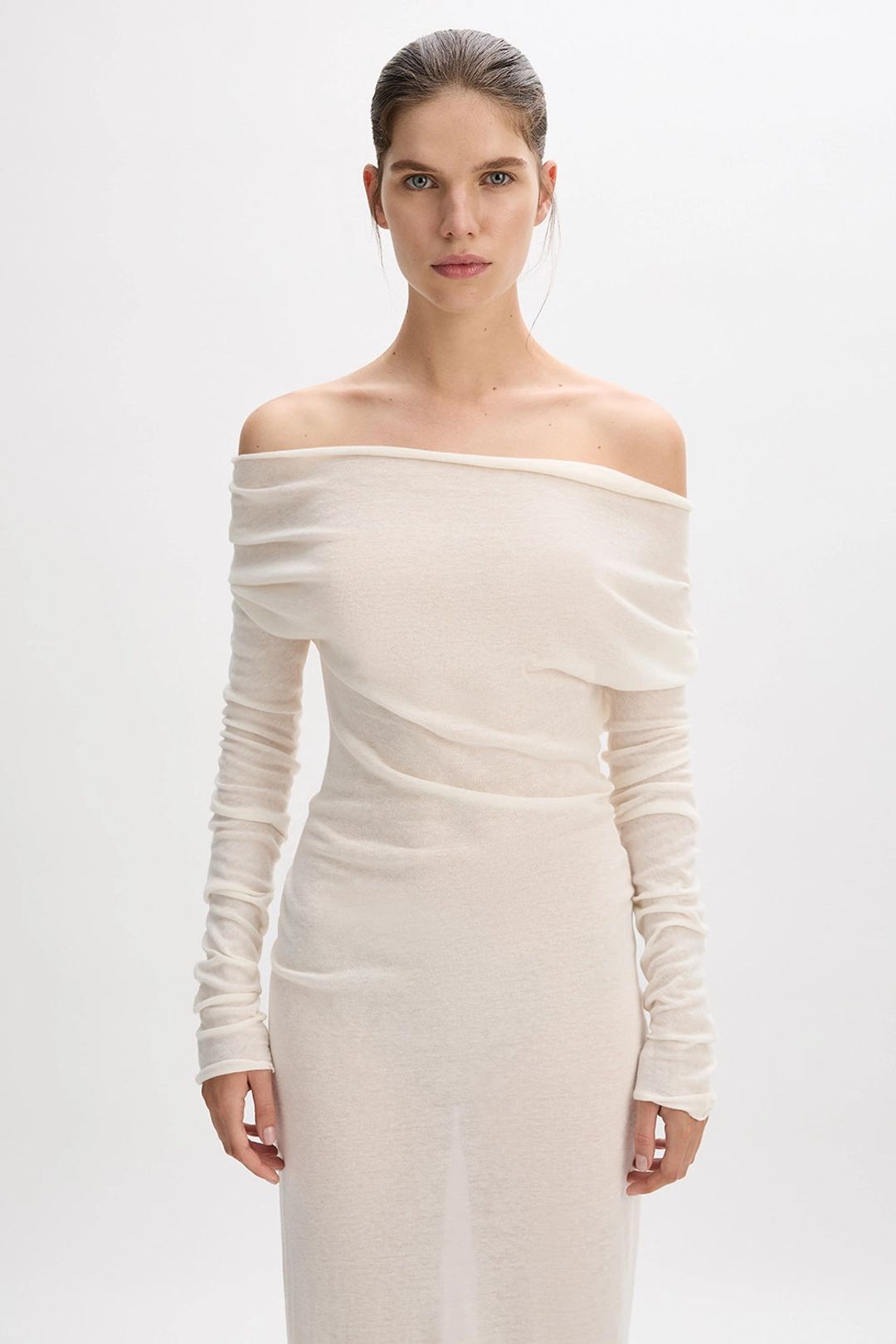 Cotton Cashmere Long Sleeve Glove Dress #9