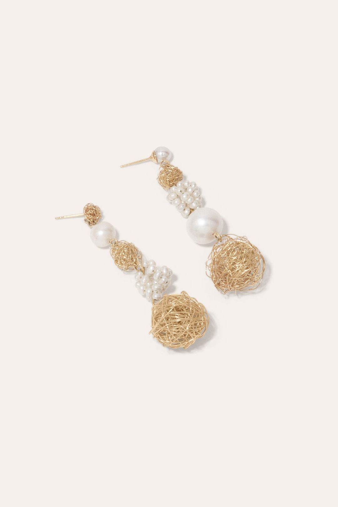 The Key To All Mythologies - Pearl and Gold Vermeil Earrings #4
