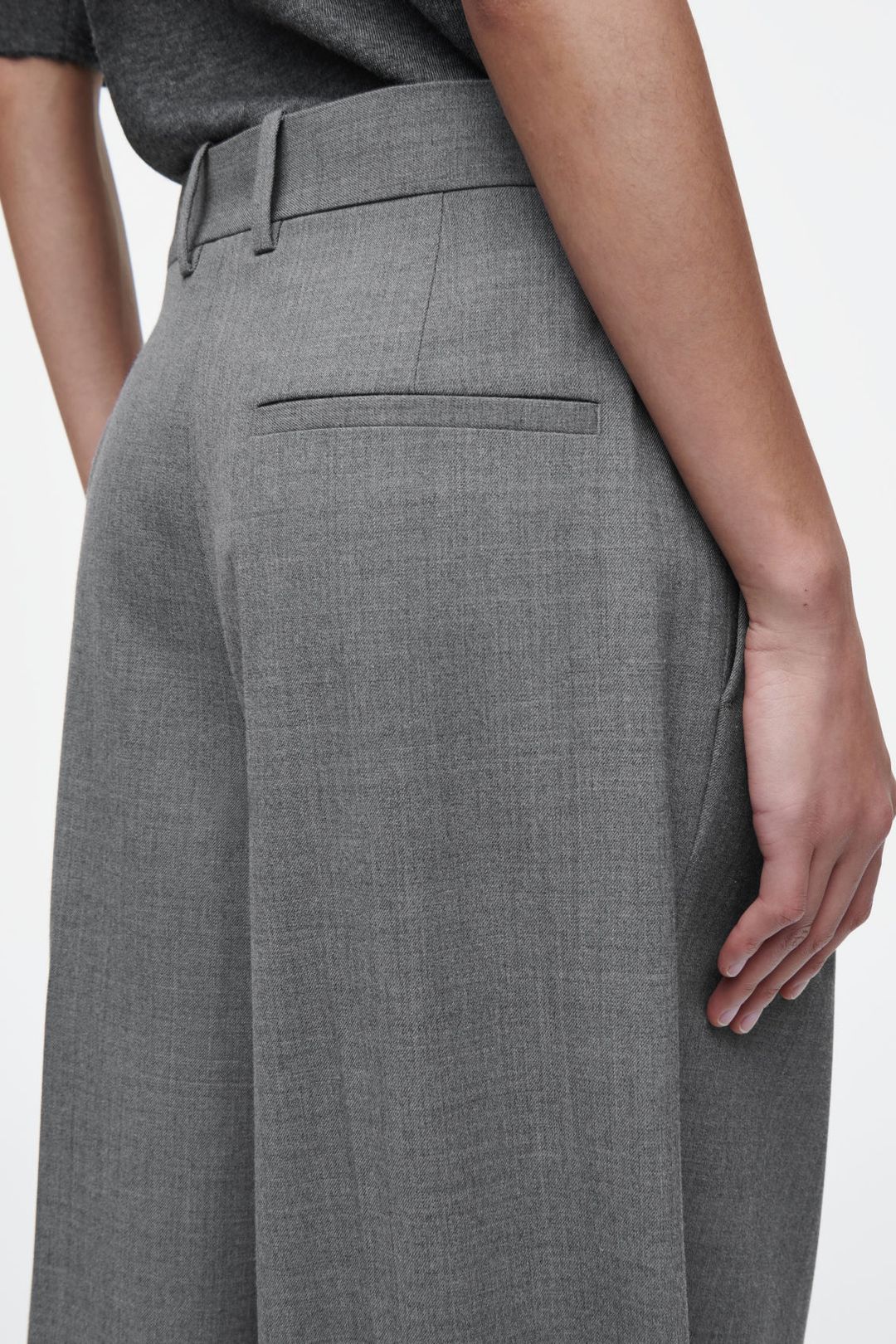 RELAXED TWILL WIDE-LEG TROUSERS #4