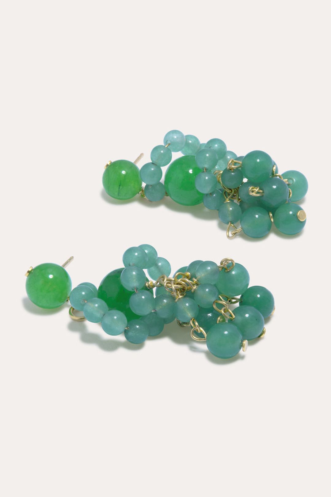 The Aftertaste of a Dream - Green Quartz and Recycled Gold Vermeil Earrings #3