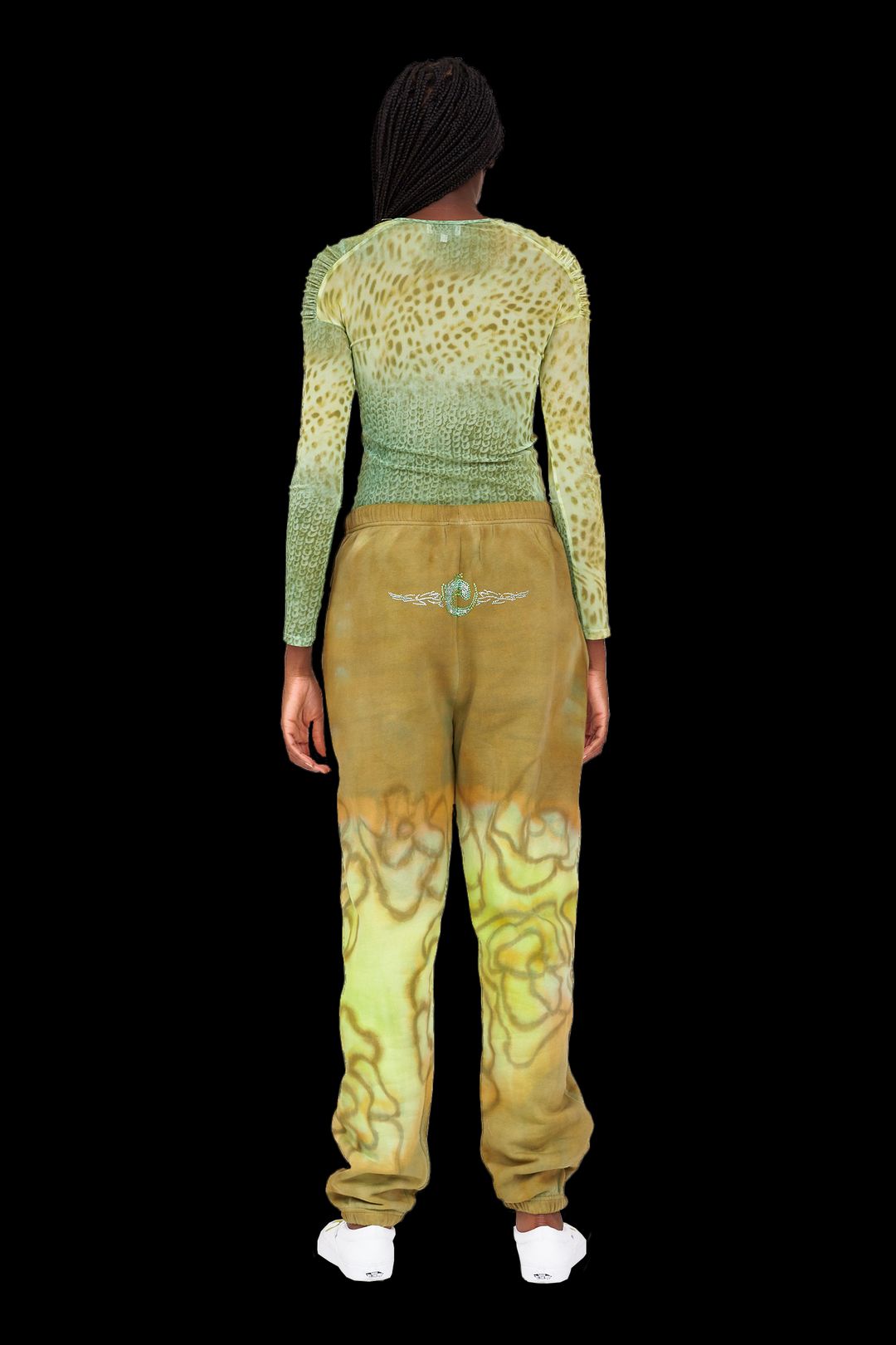 BEIGE COW RHINESTONE SWEATPANT #11