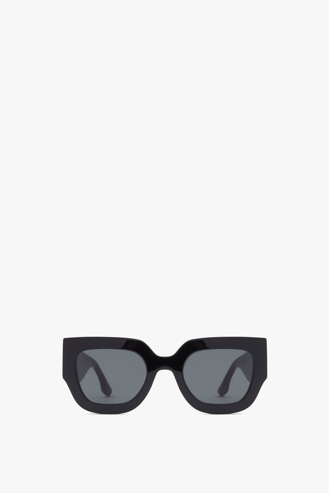 Wide Flat Square Sunglasses in Black