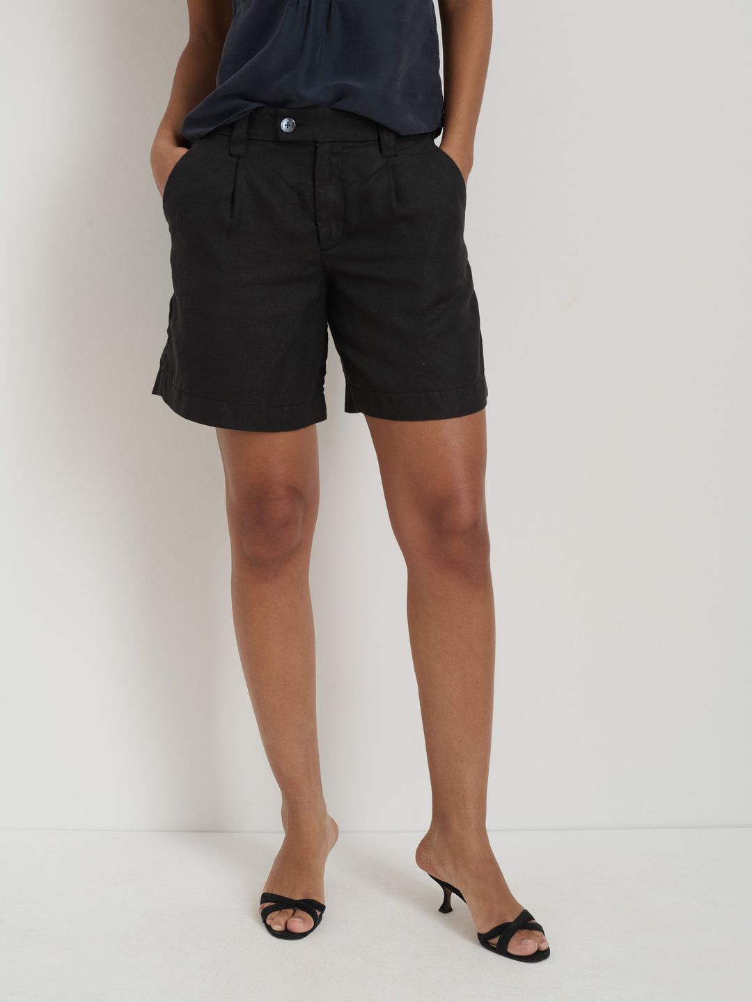 Luna Pleated Short In Linen #6