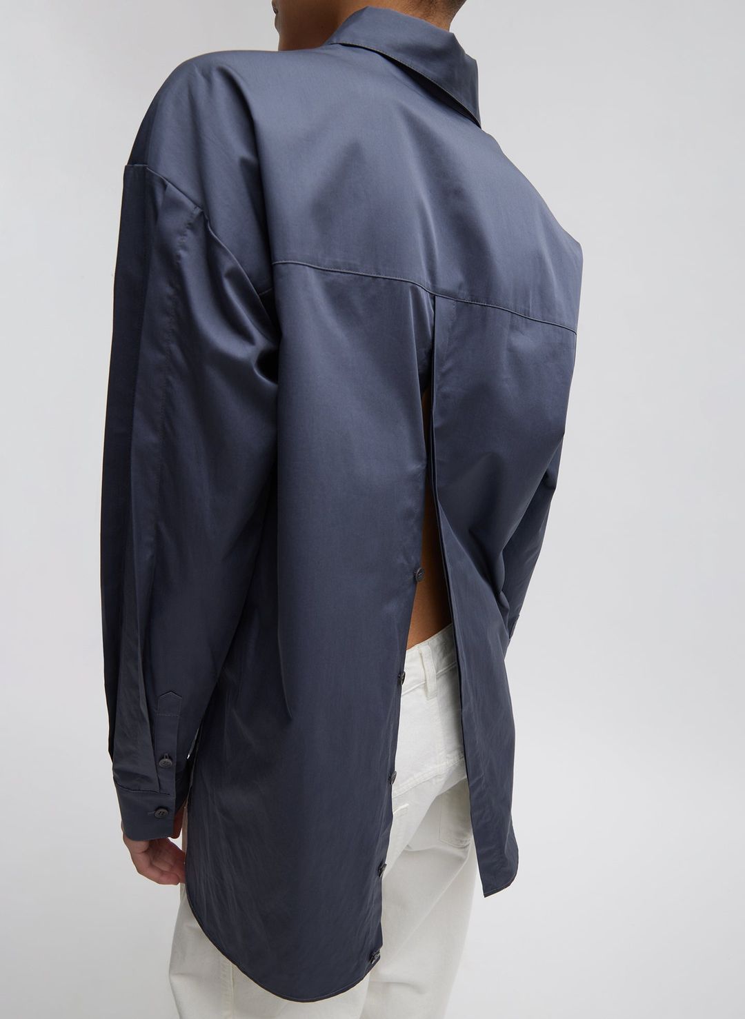 Eco Poplin Shirt With Tucked Sleeve #4