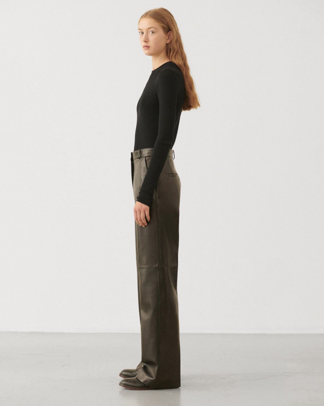 Audrey Trousers in Leather- Black